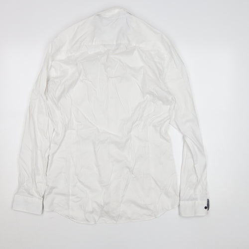 Eterna Men’s White Extra-Slim Dress Shirt Long Sleeve 16.5 Collar