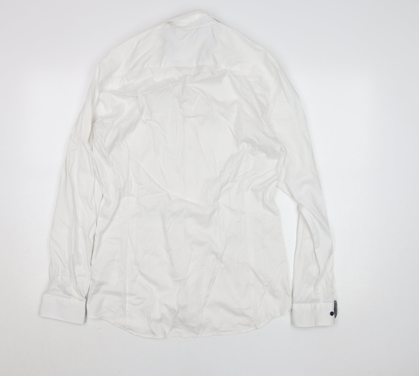 Eterna Men’s White Extra-Slim Dress Shirt Long Sleeve 16.5 Collar