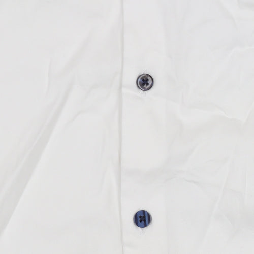 Eterna Men’s White Extra-Slim Dress Shirt Long Sleeve 16.5 Collar