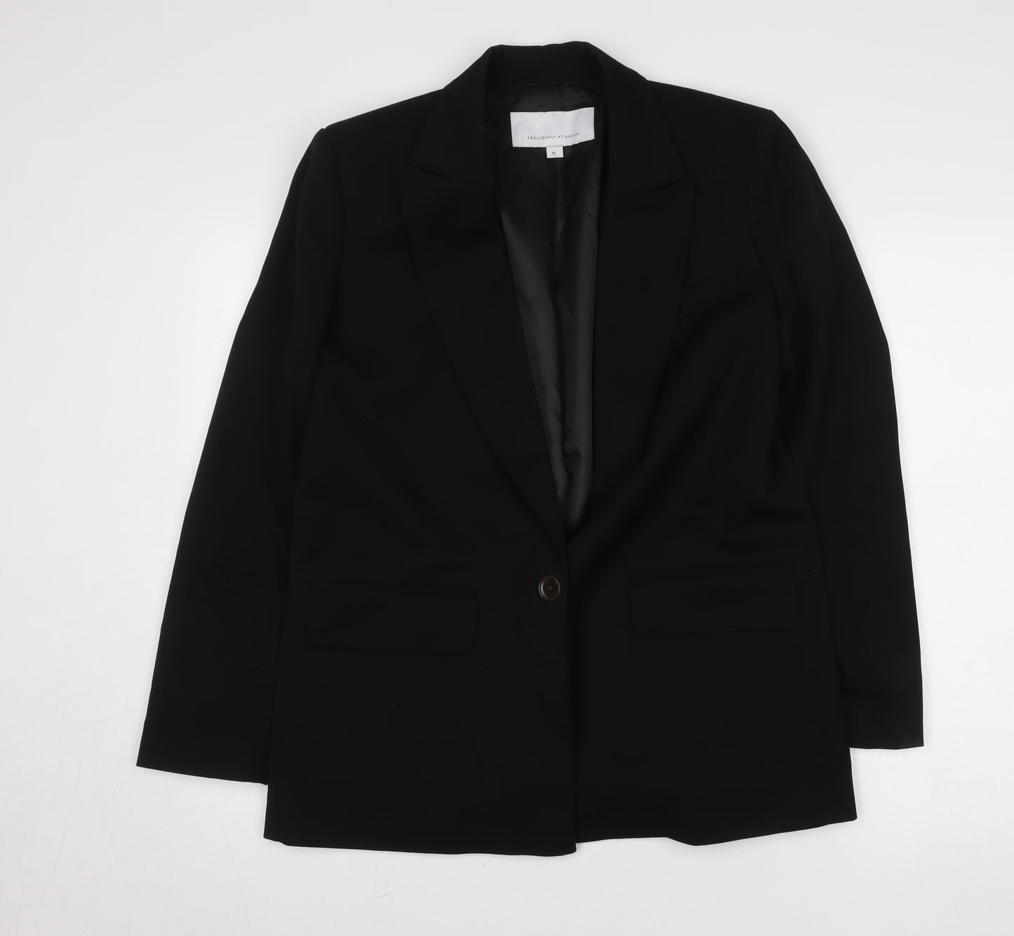 Exclusive by George Women's Black Blazer Jacket Size 12 Regular Fit