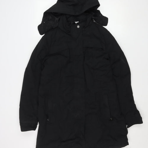 Crane Men's Black Hooded Water Resistant Parka Jacket M 40in