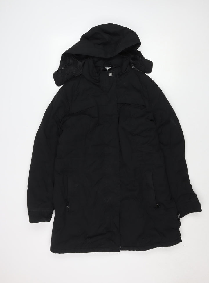 Crane Men's Black Hooded Water Resistant Parka Jacket M 40in