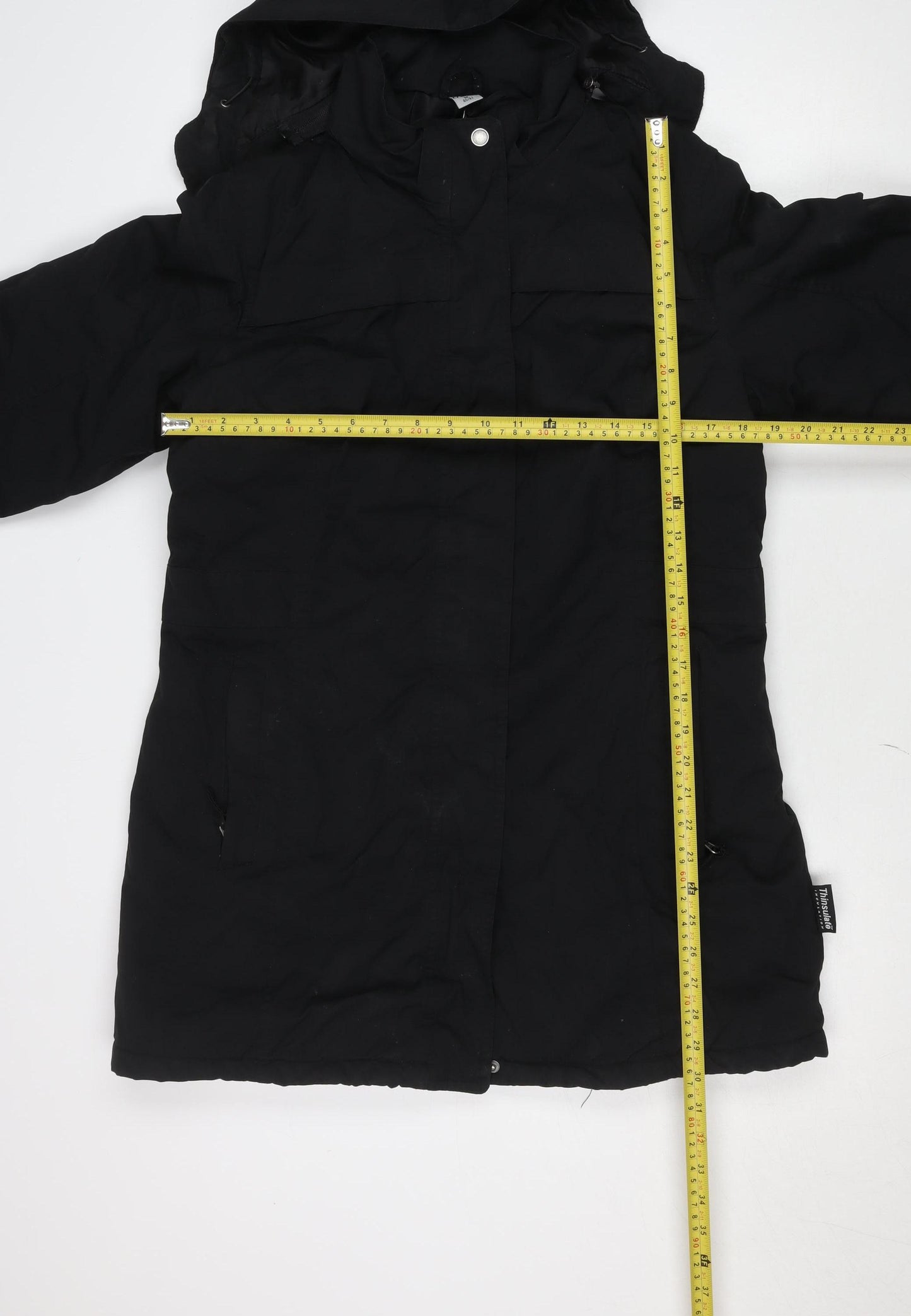 Crane Men's Black Hooded Water Resistant Parka Jacket M 40in
