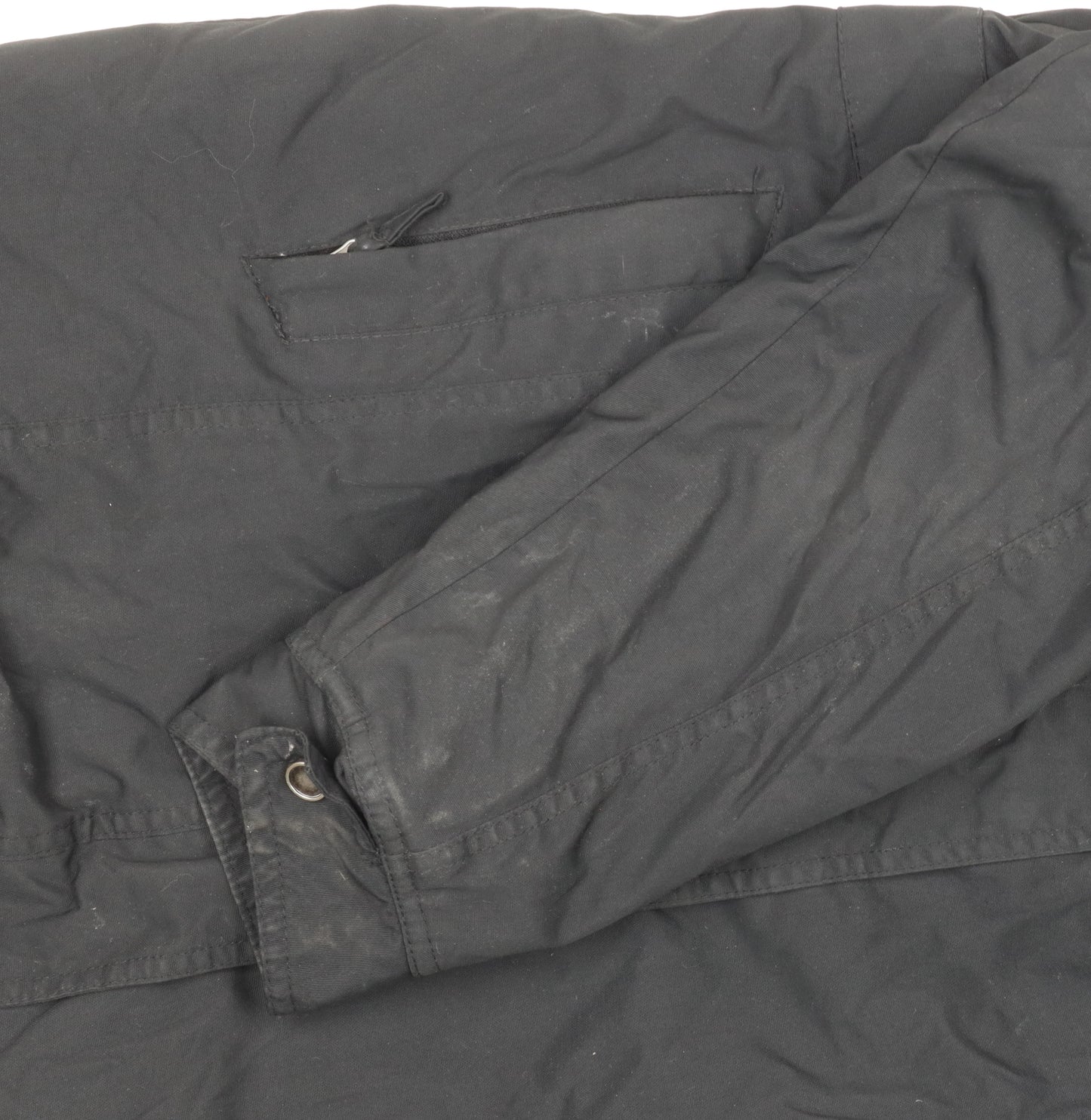 Crane Men's Black Hooded Water Resistant Parka Jacket M 40in