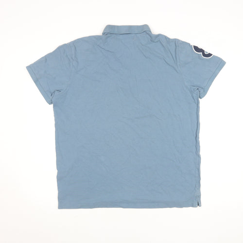 Stock & Hank Men's Blue XL Polo Shirt NYC Graphic Cotton