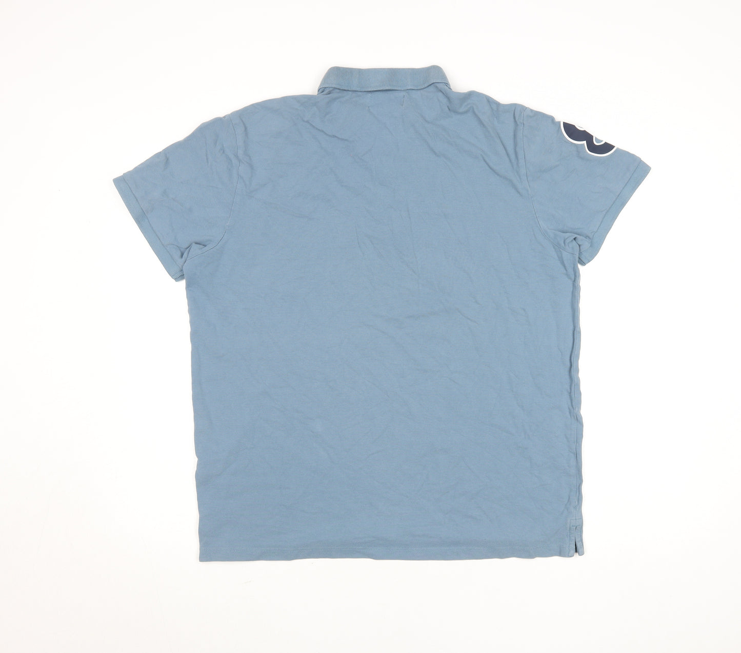 Stock & Hank Men's Blue XL Polo Shirt NYC Graphic Cotton