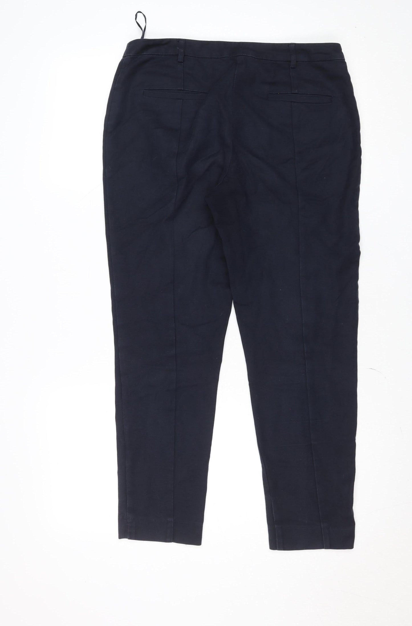 Oasis Women's Blue Chino Trousers Size 10 Slim Fit Cotton Blend
