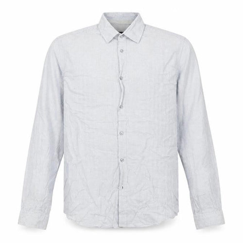 BOSS Mens Blue Regular Fit Cotton Check Long Sleeve Dress Shirt M