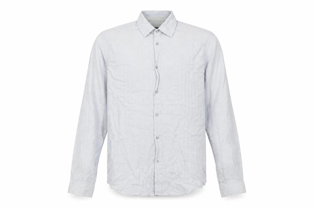 BOSS Mens Blue Regular Fit Cotton Check Long Sleeve Dress Shirt M