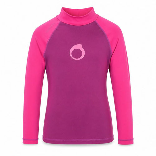 Oxylane Girls Pink Long Sleeve Rash Guard Top 6 Years Polyester Blend