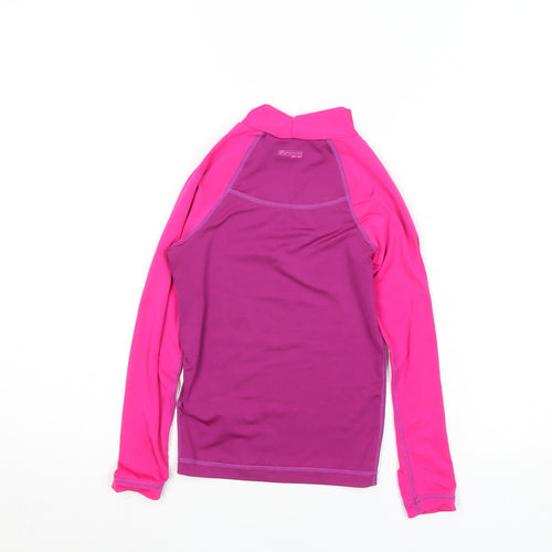 Oxylane Girls Pink Long Sleeve Rash Guard Top 6 Years Polyester Blend