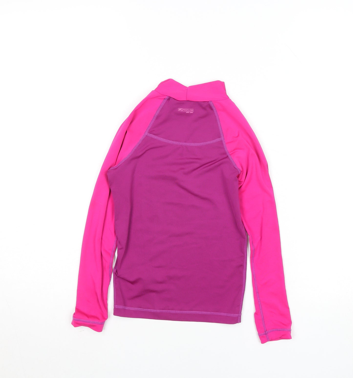 Oxylane Girls Pink Long Sleeve Rash Guard Top 6 Years Polyester Blend