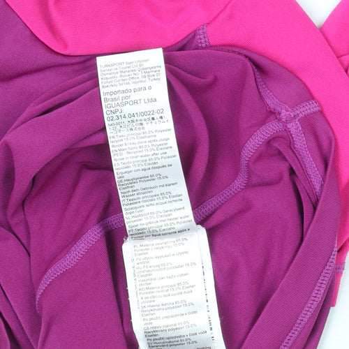 Oxylane Girls Pink Long Sleeve Rash Guard Top 6 Years Polyester Blend