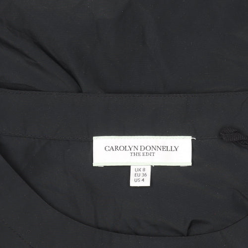 Carolyn Donnelly Women's Black Tunic Blouse Size 8 Short Puff Sleeve