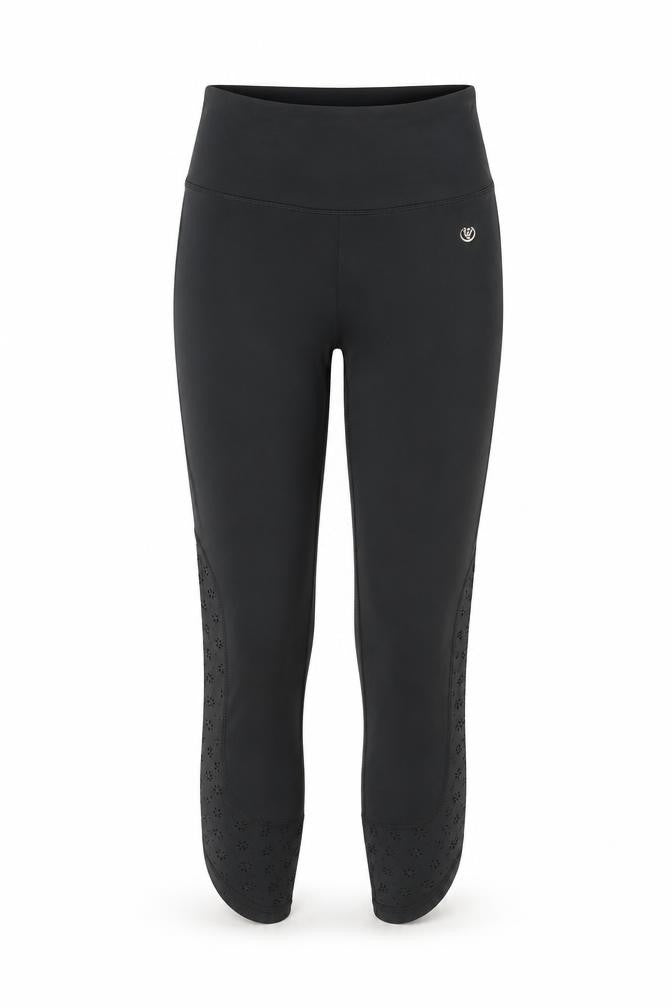 Front view of Dunnes Women's Black Capri Leggings Small Performance Sport