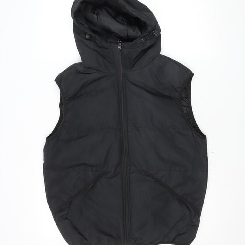 D/STRUCT Men’s Black Hooded Puffer Waistcoat Medium