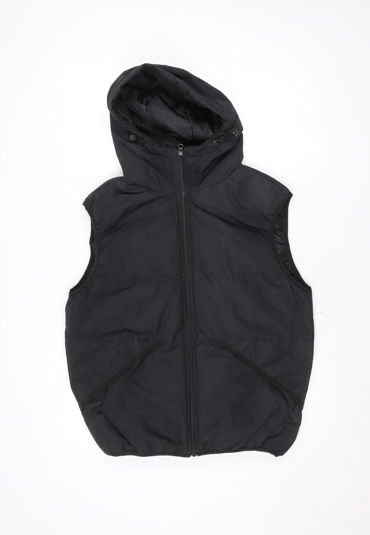 D/STRUCT Men’s Black Hooded Puffer Waistcoat Medium
