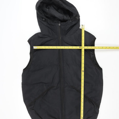 D/STRUCT Men’s Black Hooded Puffer Waistcoat Medium