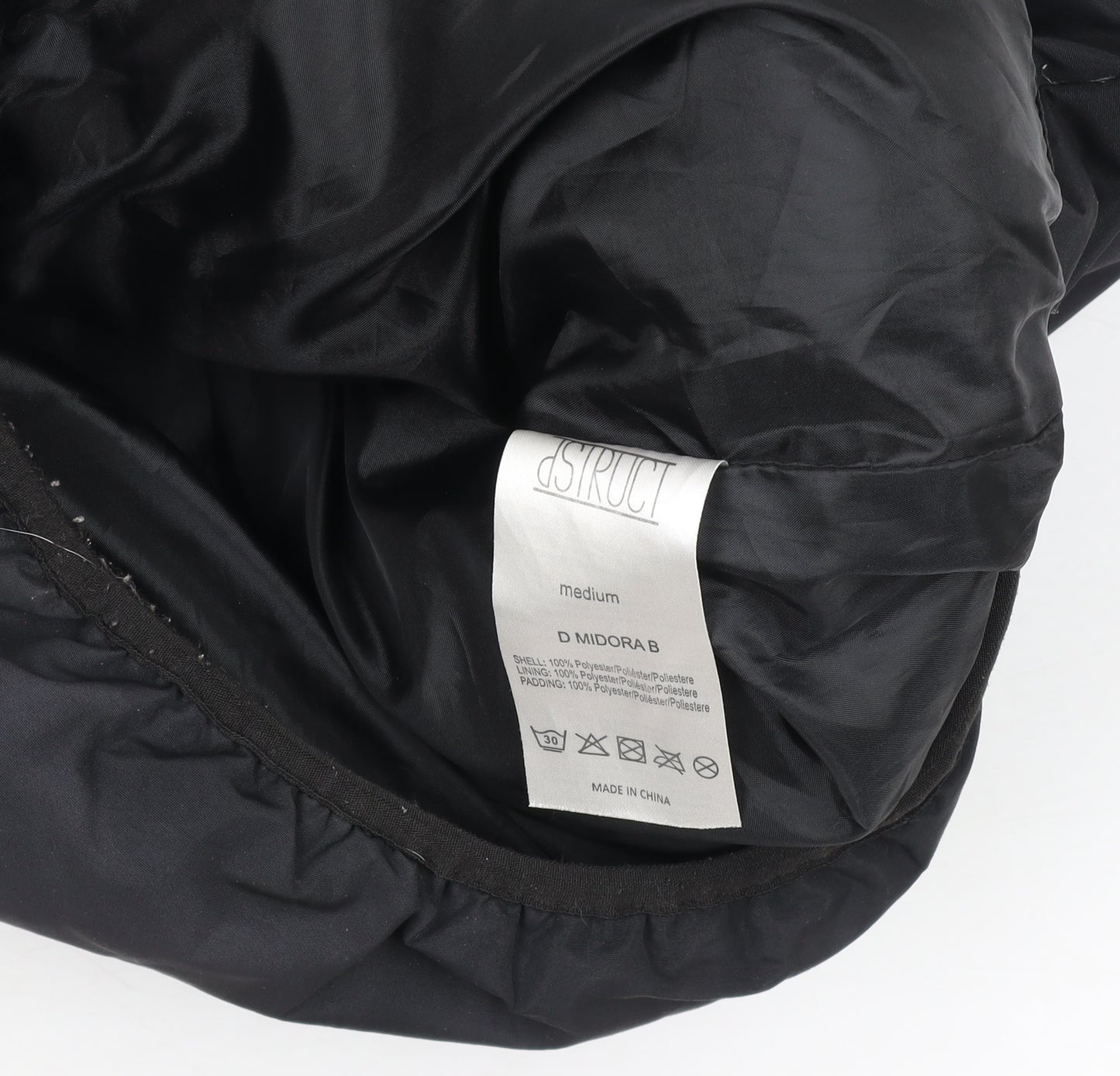 D/STRUCT Men’s Black Hooded Puffer Waistcoat Medium