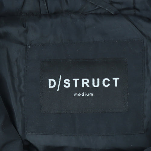 D/STRUCT Men’s Black Hooded Puffer Waistcoat Medium