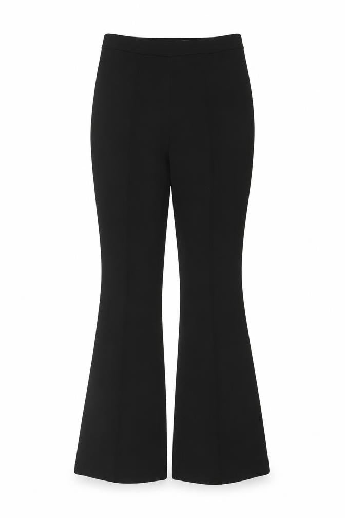 Front view of IVYI women’s black straight leg dress pants, size S