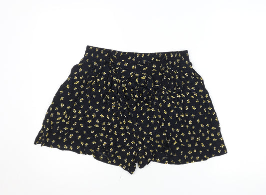 Zara Basic Women’s Navy Floral Paperbag Shorts Size L
