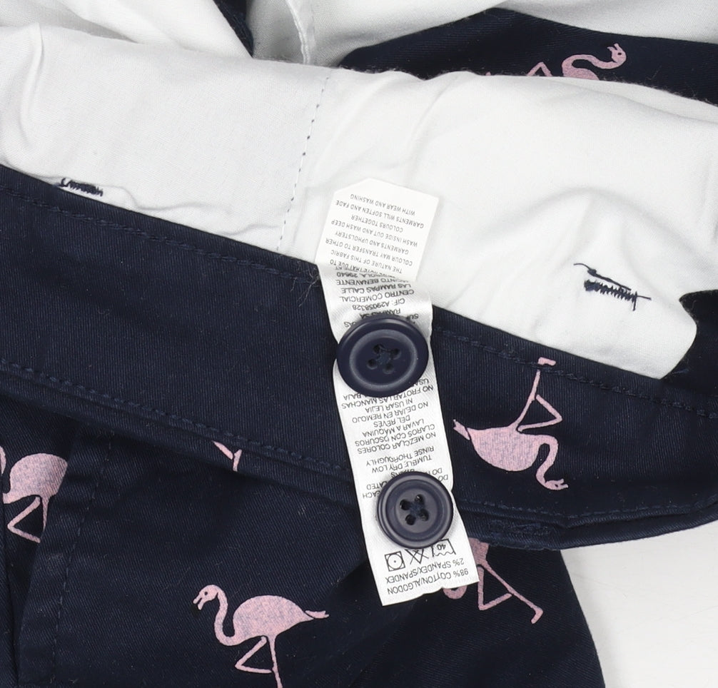 St. Bernard Men’s Blue Flamingo Print Chino Shorts 34in Regular Fit