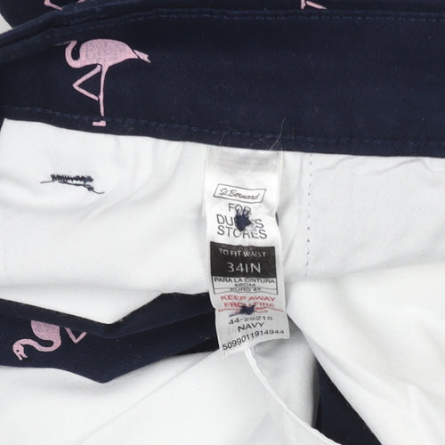 St. Bernard Men’s Blue Flamingo Print Chino Shorts 34in Regular Fit