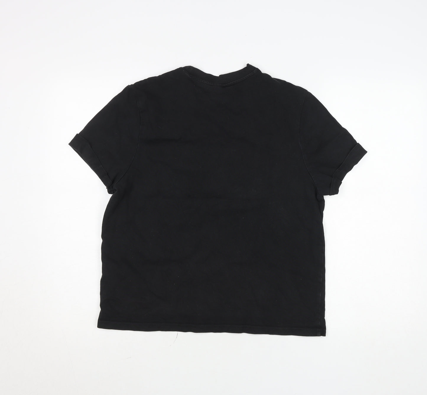 Diesel Womens Black Logo Cotton T-Shirt L Short Sleeve Casual Top