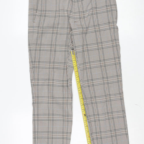 H&M Women’s Brown Plaid Skinny Chino Trousers Size 29