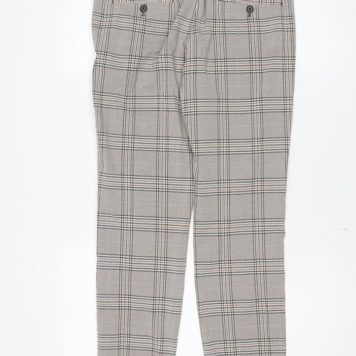 H&M Women’s Brown Plaid Skinny Chino Trousers Size 29