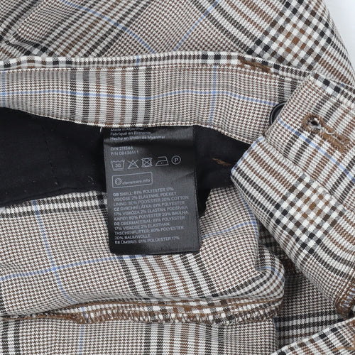 H&M Women’s Brown Plaid Skinny Chino Trousers Size 29