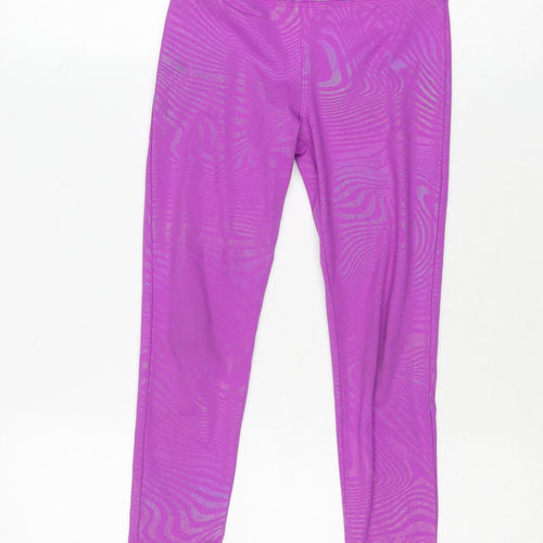 Dunnes Stores Girls Purple Geometric Active Leggings 6-7 Years
