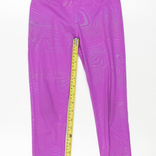 Dunnes Stores Girls Purple Geometric Active Leggings 6-7 Years