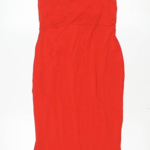ASOS Women’s Red One Shoulder Bow Bodycon Dress Size 10