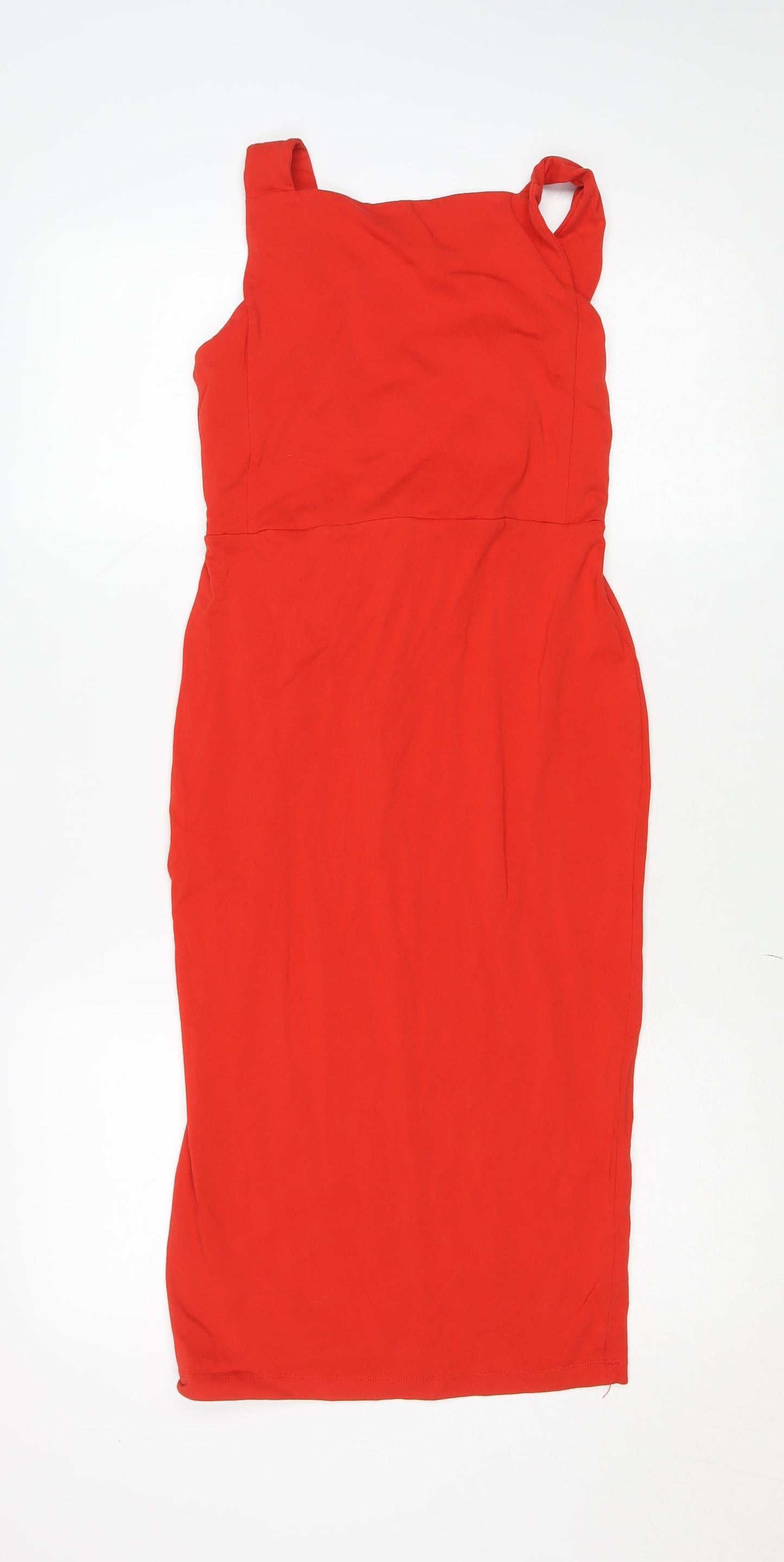 ASOS Women’s Red One Shoulder Bow Bodycon Dress Size 10