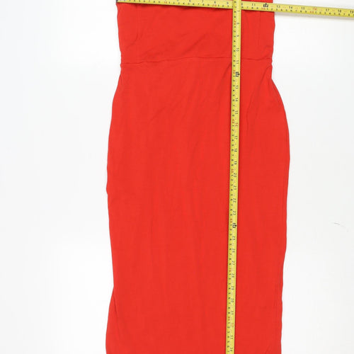 ASOS Women’s Red One Shoulder Bow Bodycon Dress Size 10