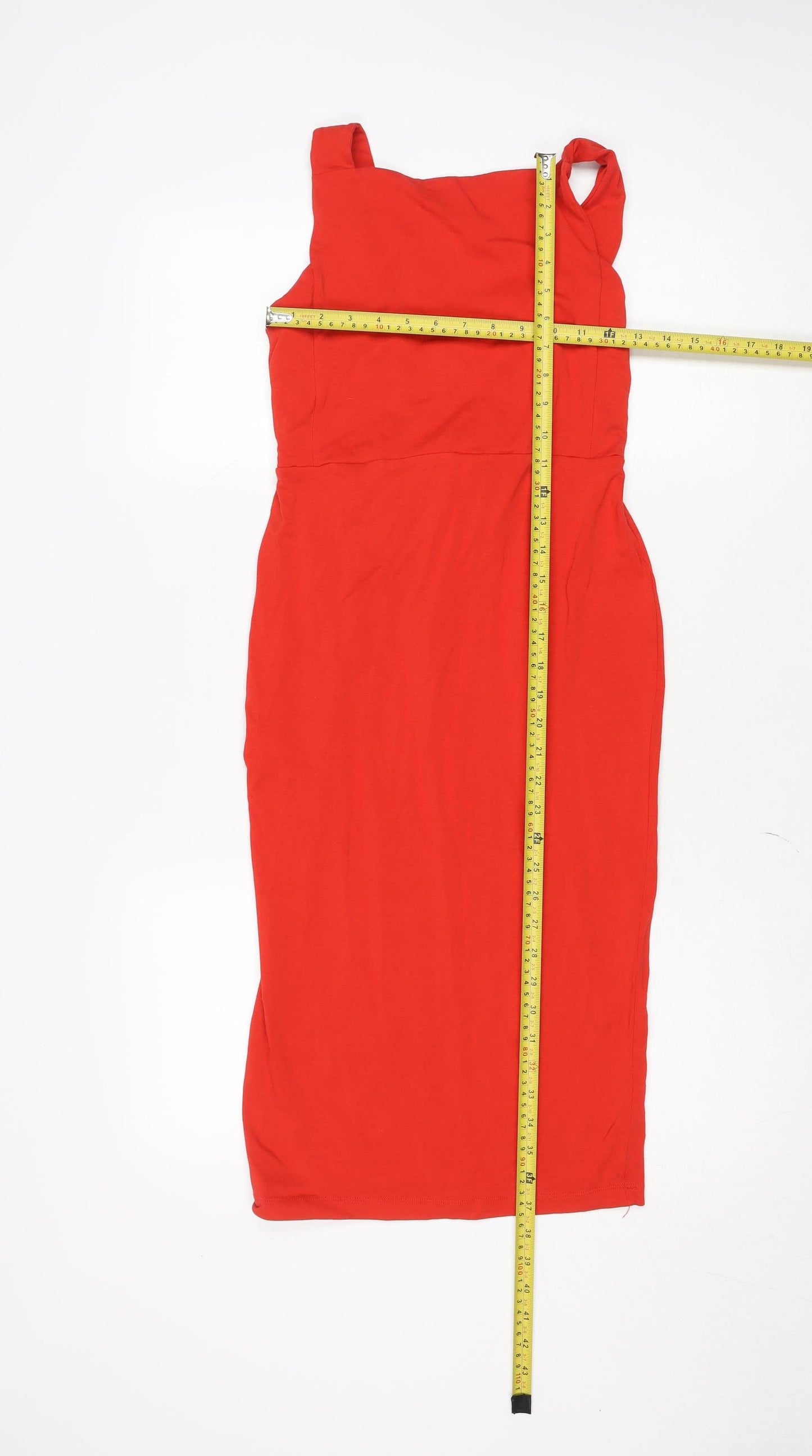 ASOS Women’s Red One Shoulder Bow Bodycon Dress Size 10