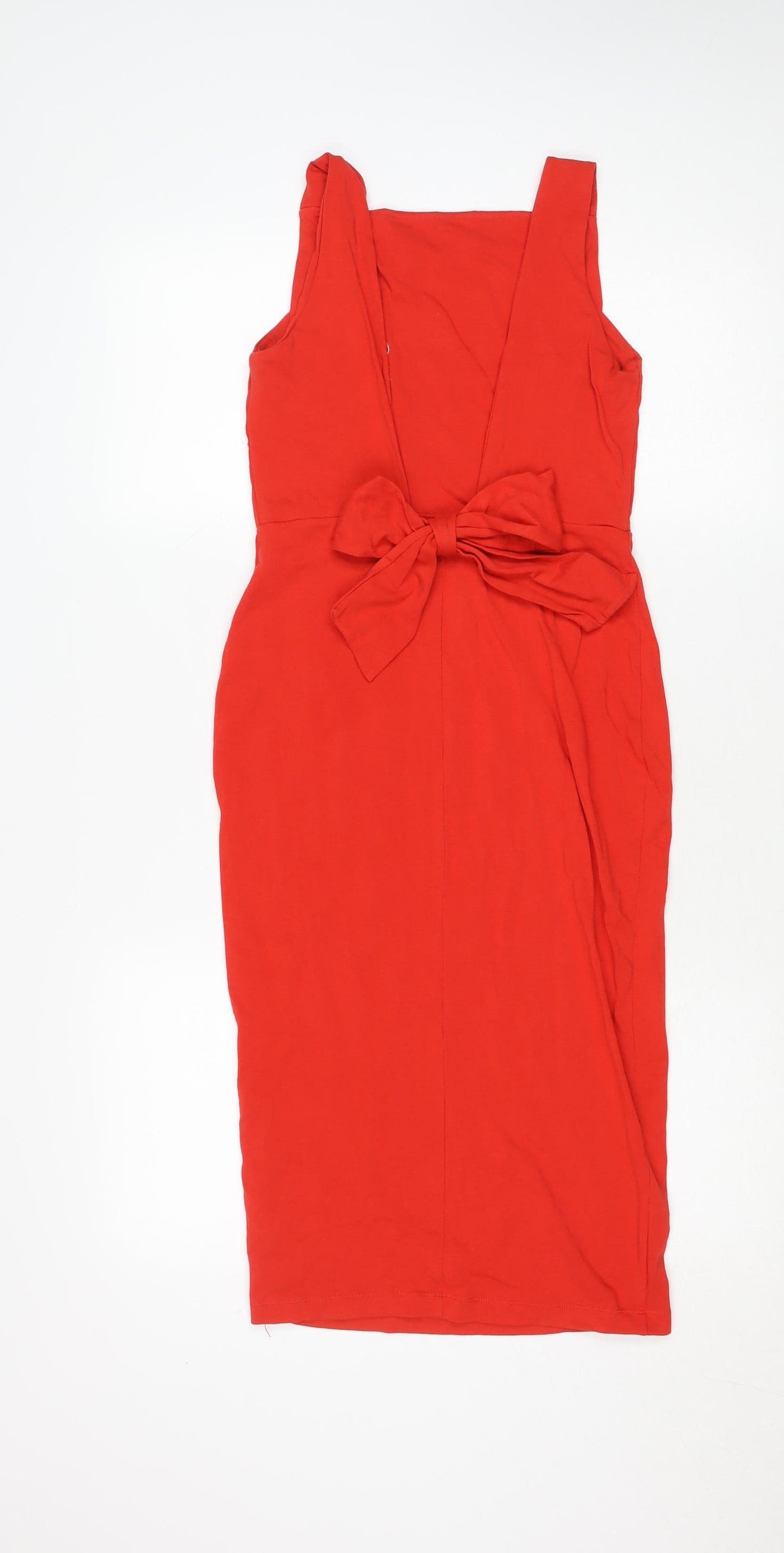 ASOS Women’s Red One Shoulder Bow Bodycon Dress Size 10