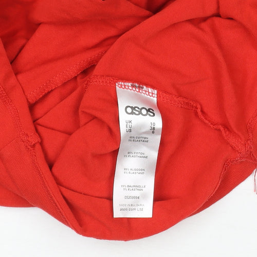 ASOS Women’s Red One Shoulder Bow Bodycon Dress Size 10