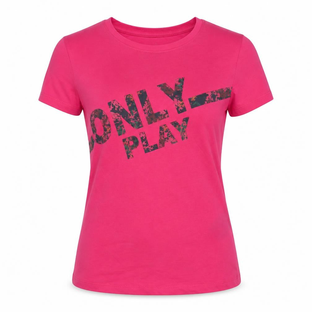 Only Play Womens Pink XS Slim Fit Cotton Elastane T-Shirt