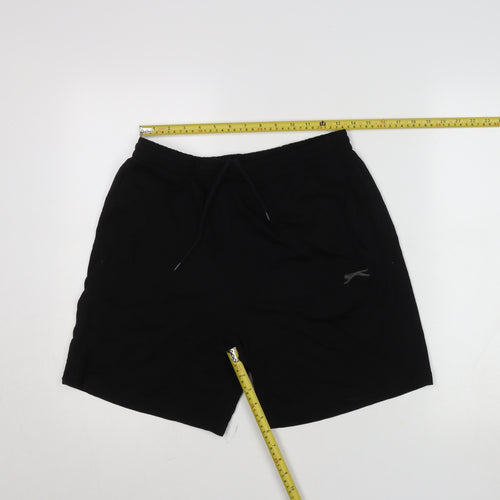Slazenger Men’s Black XL Sweat Shorts Elastic Waist Drawstring