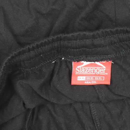 Slazenger Men’s Black XL Sweat Shorts Elastic Waist Drawstring