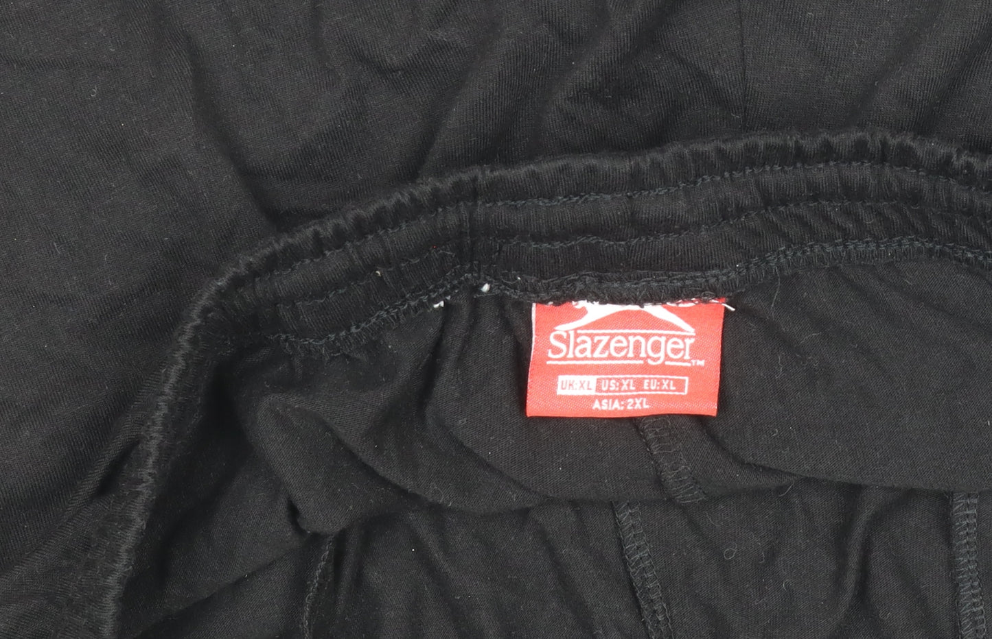 Slazenger Men’s Black XL Sweat Shorts Elastic Waist Drawstring