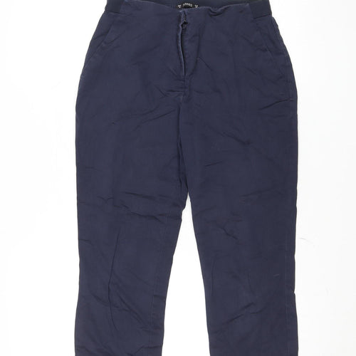 Dunnes Women Navy Blue Chino Trousers Size 10 Cotton Blend