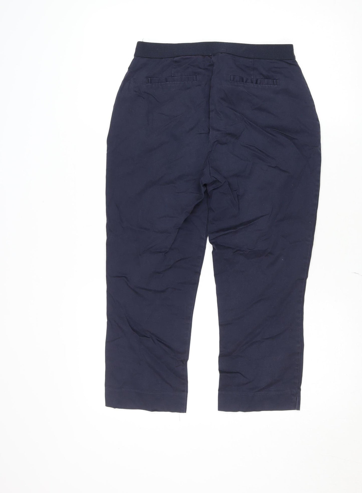Dunnes Women Navy Blue Chino Trousers Size 10 Cotton Blend