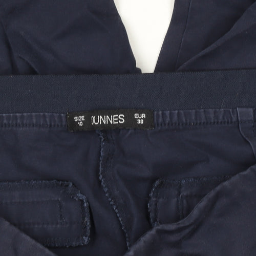 Dunnes Women Navy Blue Chino Trousers Size 10 Cotton Blend