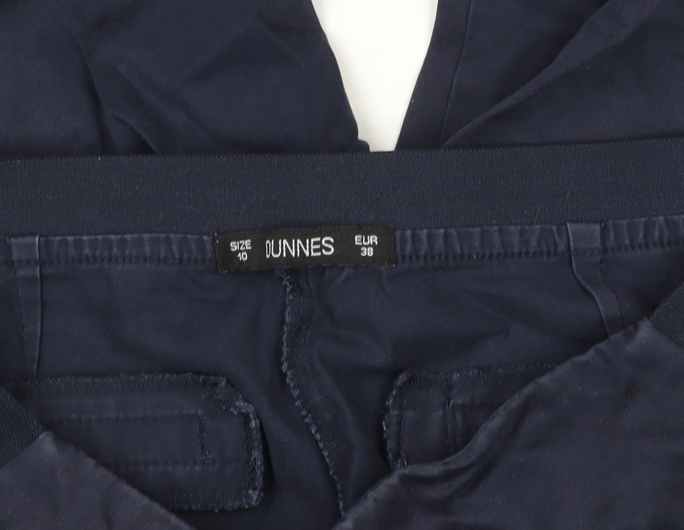 Dunnes Women Navy Blue Chino Trousers Size 10 Cotton Blend