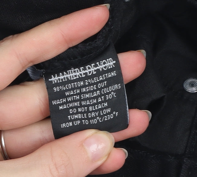 Manière De Voir Men's Black Slim Fit Distressed Skinny Jeans 32W 34L