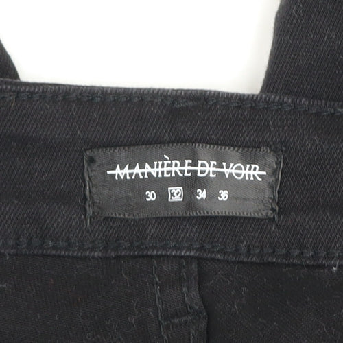 Manière De Voir Men's Black Slim Fit Distressed Skinny Jeans 32W 34L